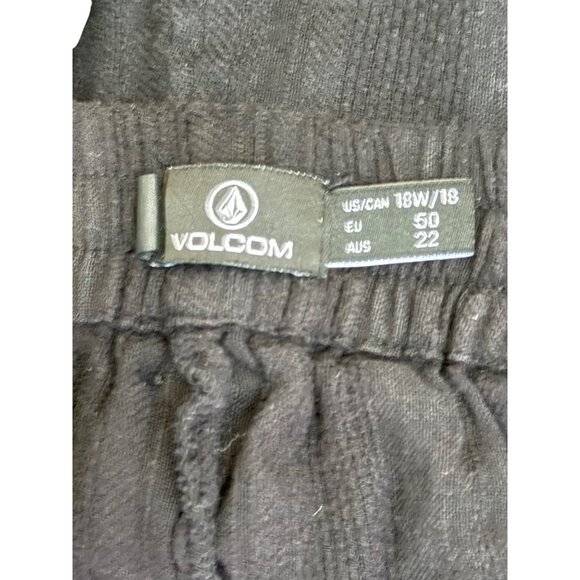 Volcom Womens Black Drawstring Waist Wide Leg Cotton Pants Plus Size 18W - Picture 6 of 16